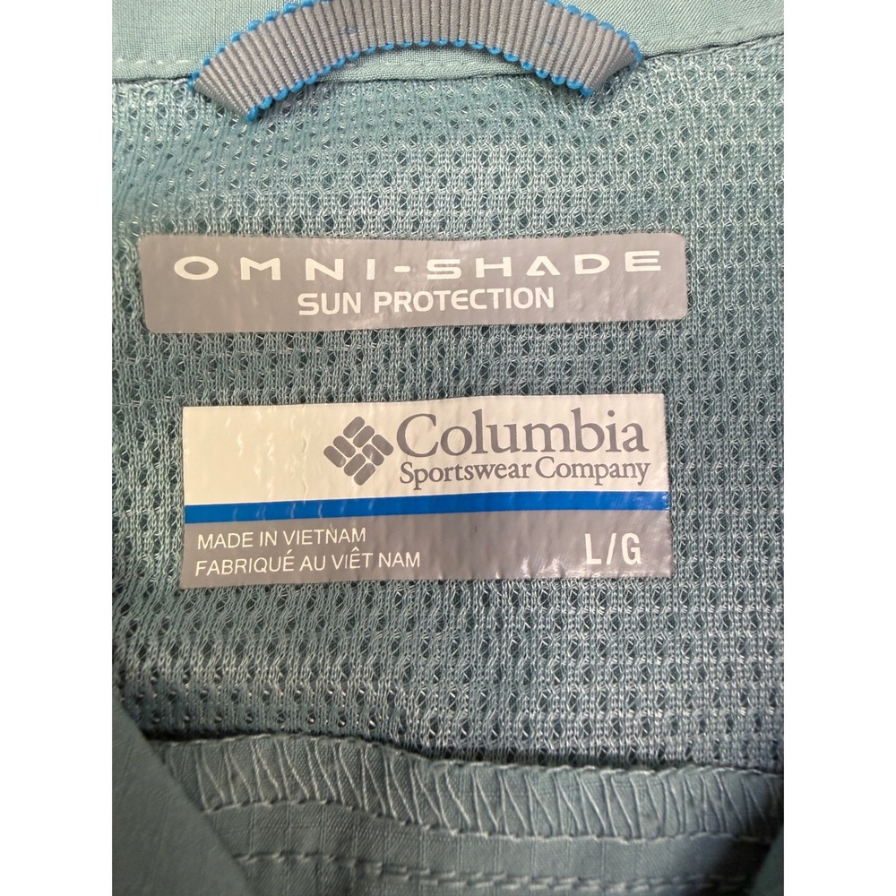 Columbia Womens Silver Ridge Long Sleeve Shirt Blue Grey Sun Valley AL7079 L‎ - Picture 3 of 11